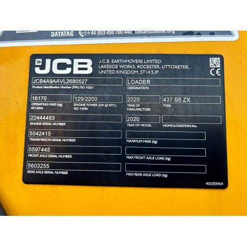 2020 JCB 437ZX