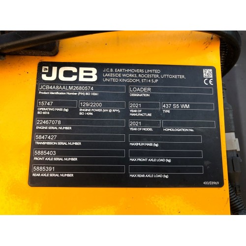 2021 JCB 437HT WASTEMASTER