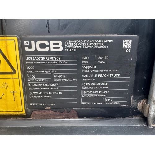 2019 JCB 541-70 LOADALL