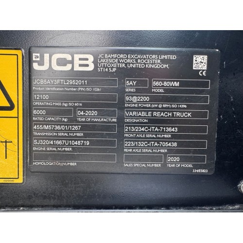 2020 JCB 560-80 WASTEMASTER