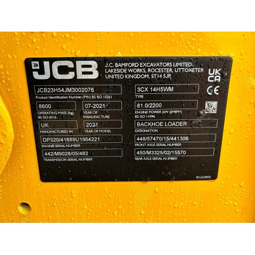 2021 JCB 3CX PLUS