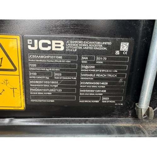 2023 JCB 531-70 LOADALL